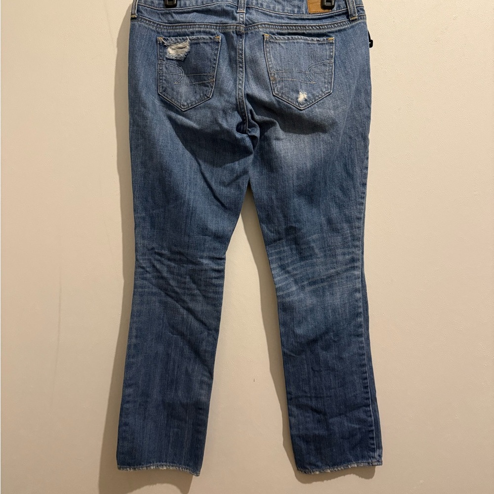 🟧 American Eagle Outfitters Ripped Straight Leg Jeans - Blue - Picture 3 of 4